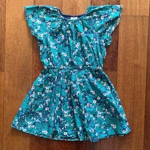 Crewcuts Girls Printed Poplin Dress in Emerald Forest Floral- size 6